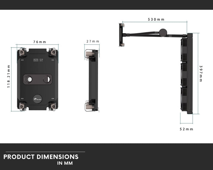 Bykski Durable 3x120mm 4U Server AIO Liquid CPU Cooler For Dual Intel Copper/Ice Lake (LGA 4189) - Continuous Usage