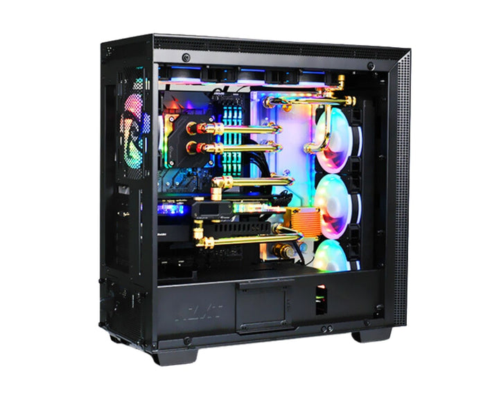 Bykski Distro Plate For NZXT H700I - PMMA w/ 5v Addressable RGB(RBW) (RGV-NZXT-H700I-P-V2-K) - DDC Pump With Armor