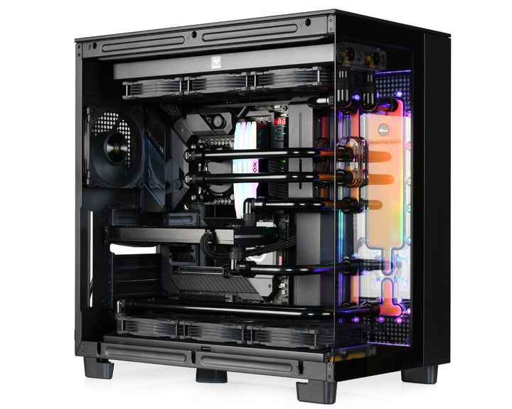 Bykski Distro Plate  (RGV-NZXT-H9 FLOW-P-K) For NZXT H9 FLOW - PMMA w/ 5v Addressable RGB(RBW) - DDC Pump With Armor