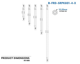 Bykski Durable, Pressure-Resistant Flexible Tubing with G1/4in Connectors – Available in five pre-cut lengths (B-FRD-SRPK801-4-X) - 200mm