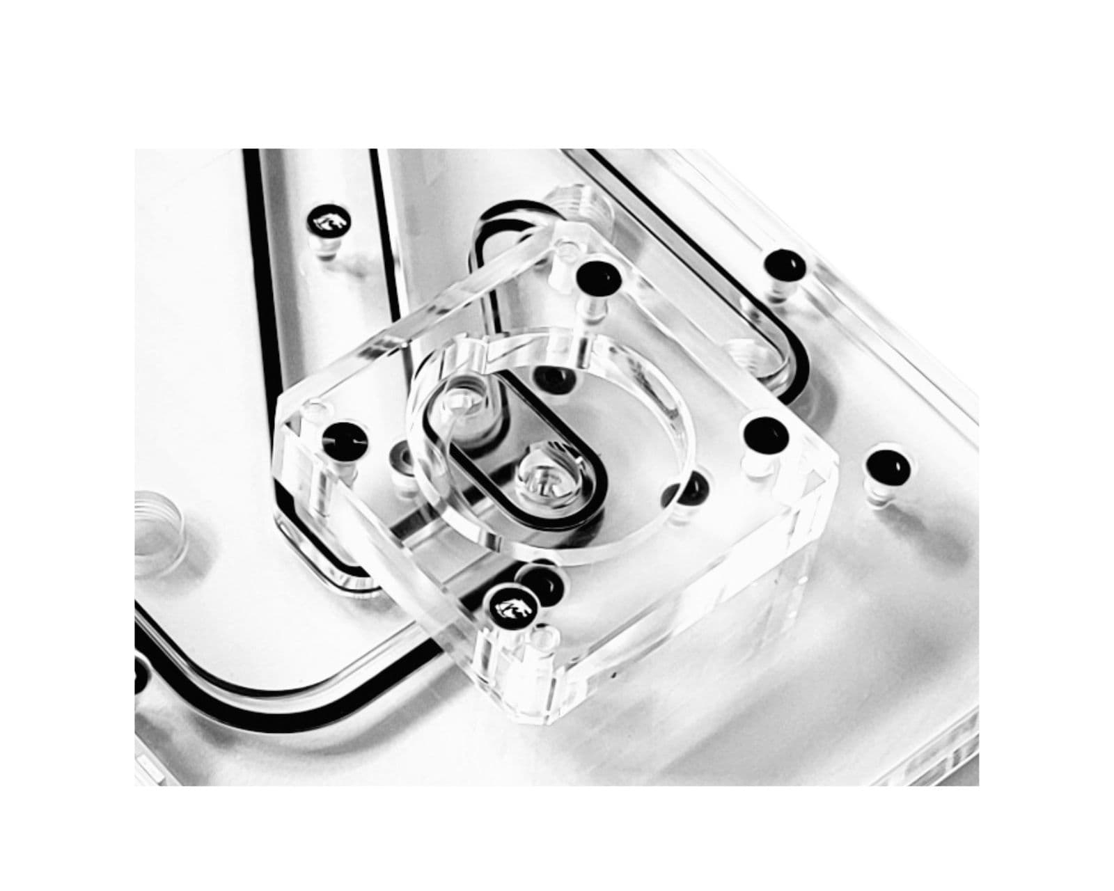 Bykski Distro Plate For Lian Li O11 Air Mini - PMMA w/ 5v