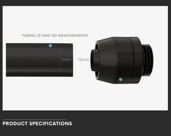 Bykski 6mm x 10mm Flexible TPV (EPDM) Tubing - Black - 3 Meters