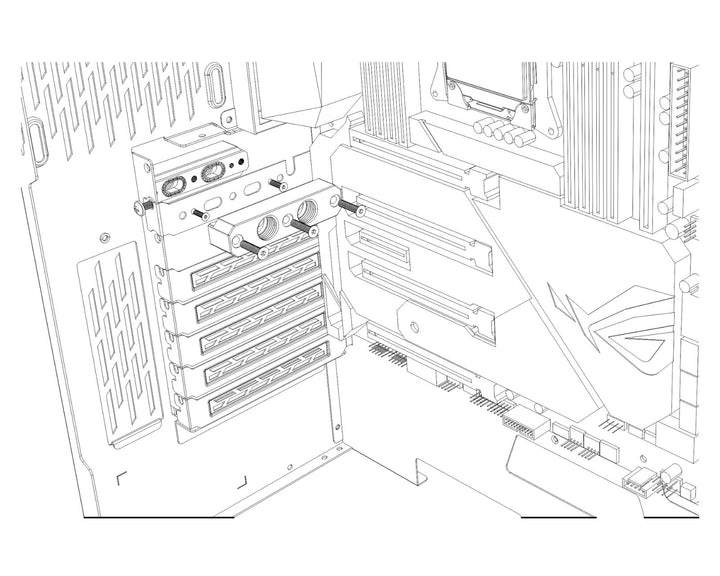 Bykski PCI Slot Pass Through Dual G 1/4 Female to Female Connector for External Cooling V2 (B-PCI-EM-X-V2)