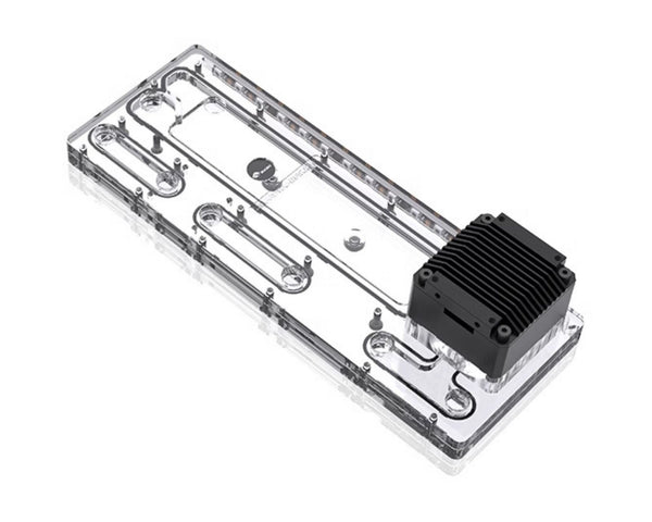 Bykski Distro Plate for Antec DF500 - PMMA w/ 5v Addressable RGB (RBW) (RGV-Antec-DF500-P-K) - DDC Pump With Armor