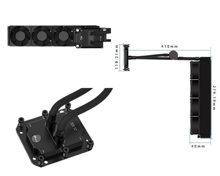Bykski Durable 4x80mm 2U Server AIO Liquid CPU Cooler For ARM S5000C 64 - Continuous Usage
