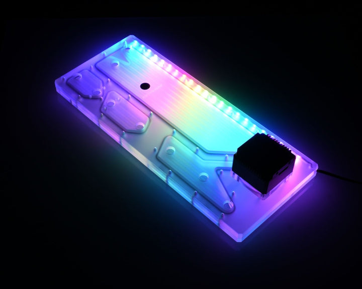 Bykski Distro Plate For PHANTEKS PH-ES916E - PMMA w/ 5v Addressable RGB(RBW) (RGV-PHA-916-P-K) - DDC Pump With Armor