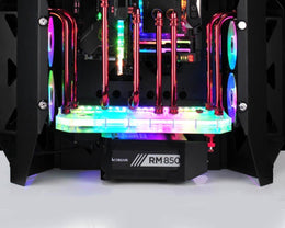 Bykski Distro Plate For Bykski Poison MOD - PMMA w/ 5v Addressable RGB (RBW) (RGV-BY-VEN-P)