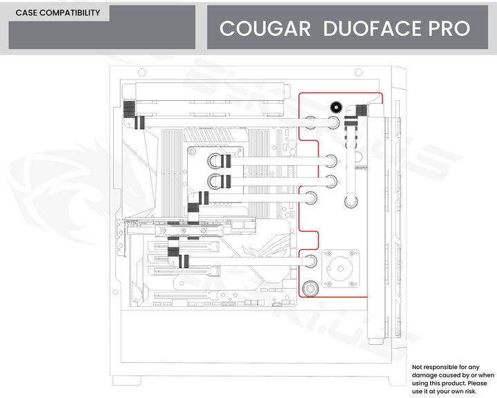 Bykski Distro Plate For COUGAR DUOFACE PRO - PMMA w/ 5v Addressable RGB(RBW) (RGV-CG-DP-P-K) - DDC Pump With Armor