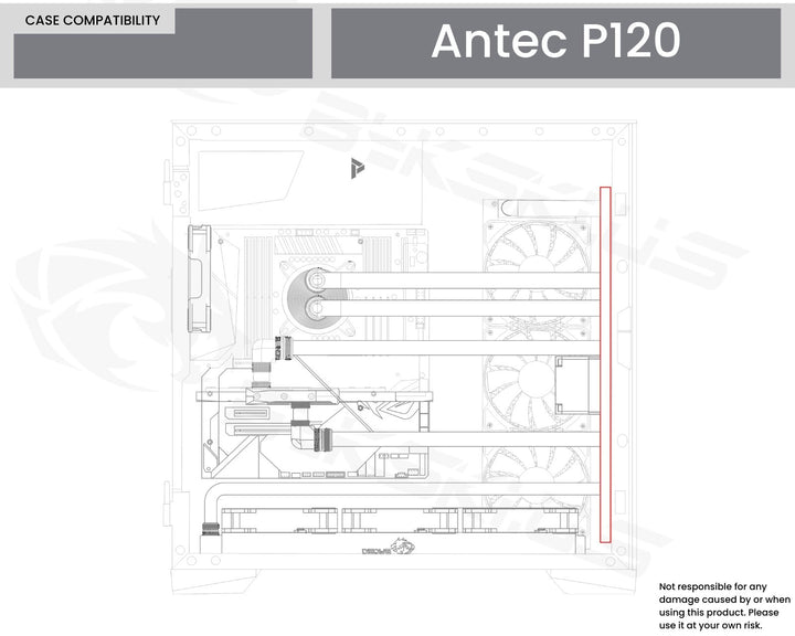 Bykski Distro Plate For ANTEC P120 PMMA w/ 5v Addressable RGB(RBW) (RGV-ANTEC-P120-P-ATK-K) - DDC Pump With Armor