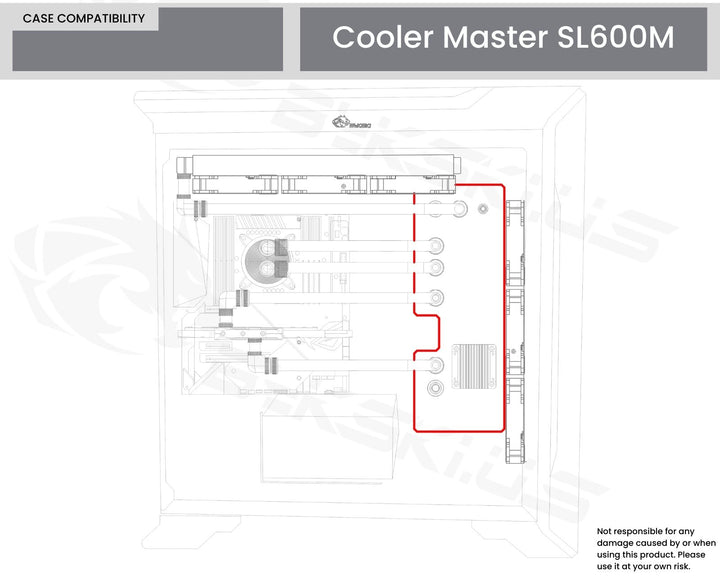 Bykski Distro Plate For Cooler Master SL600M PMMA w/ 5v Addressable RGB(RBW) (RGV-CM-600M-P-V2-K) - DDC Pump With Armor