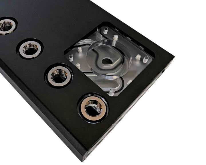 Bykski 360 Universal Distro Plate Enhanced Protection with Full Armor PMMA w/ 5v Addressable RGB (RBW) - (RGV-DDC-X-TK360) - No Pump