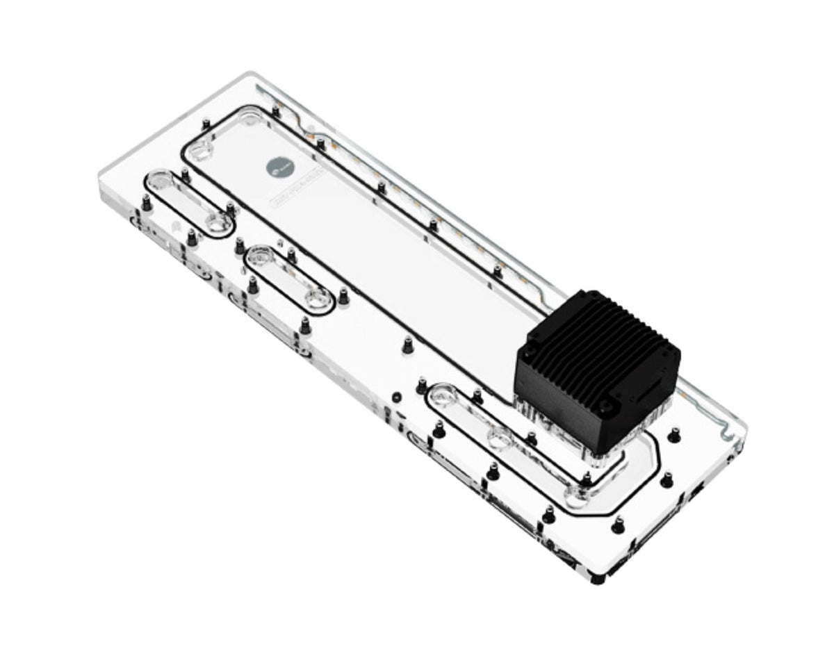 Bykski Distro Plate For PHANTEKS NV5s - PMMA w/ 5v Addressable RGB(RBW) (RGV-PHA-NV5S-P-K) - DDC Pump With Armor
