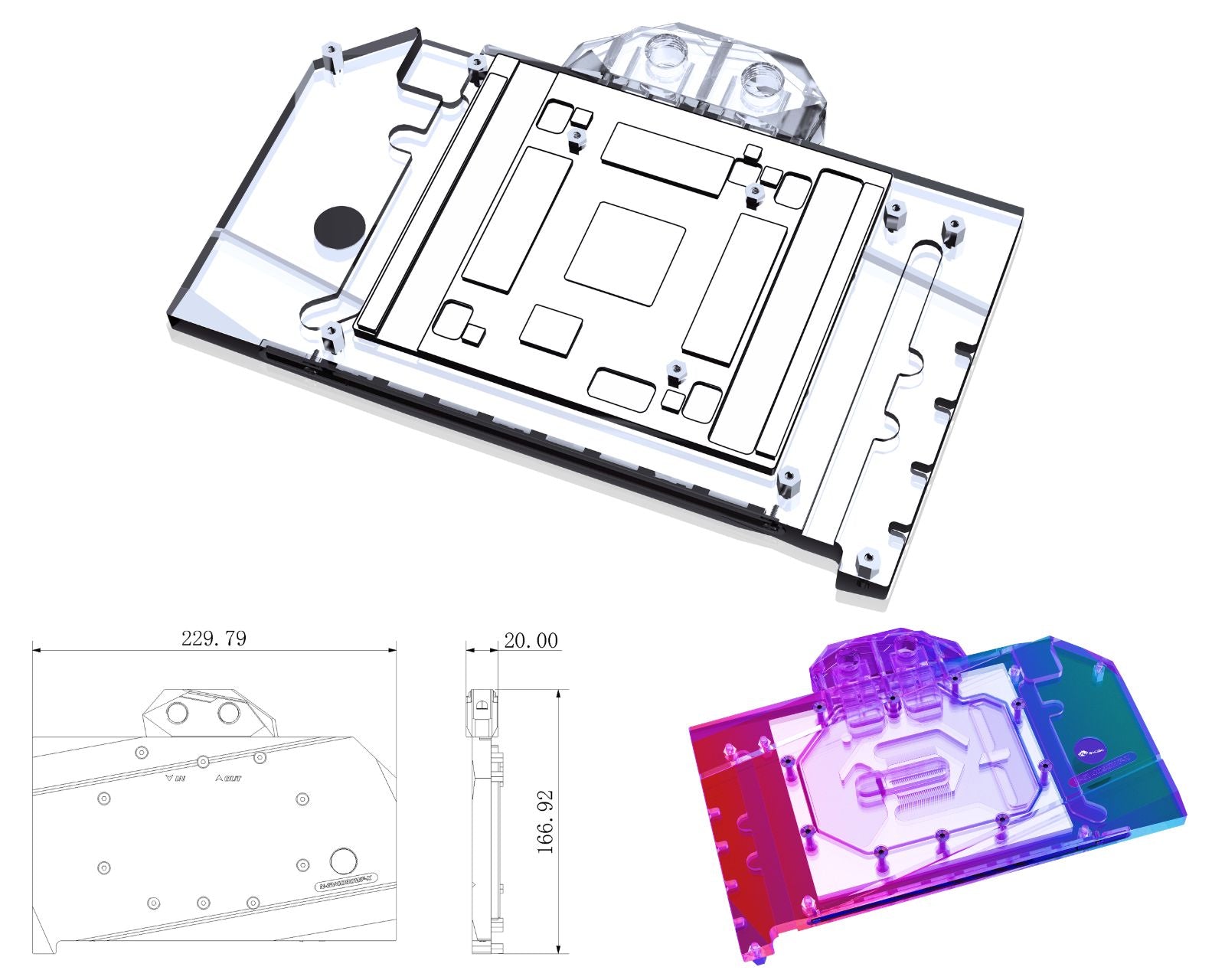 Bykski Full Coverage GPU Water Block and Backplate For Gigabyte