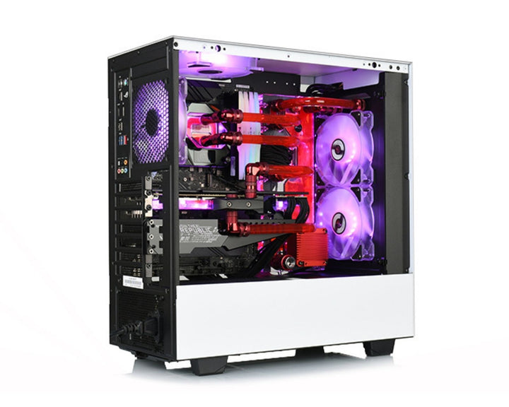 Bykski Distro Plate For NZXT H510 - PMMA w/ 5v Addressable RGB(RBW) (RGV-NZXT-H510-P-K) - DDC Pump With Armor