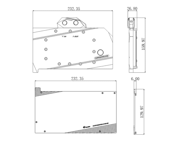 Bykski Full Coverage GPU Water Block and Backplate for Zotac Gaming RTX 4090 Series (N-ST4090TQ-X-V2)