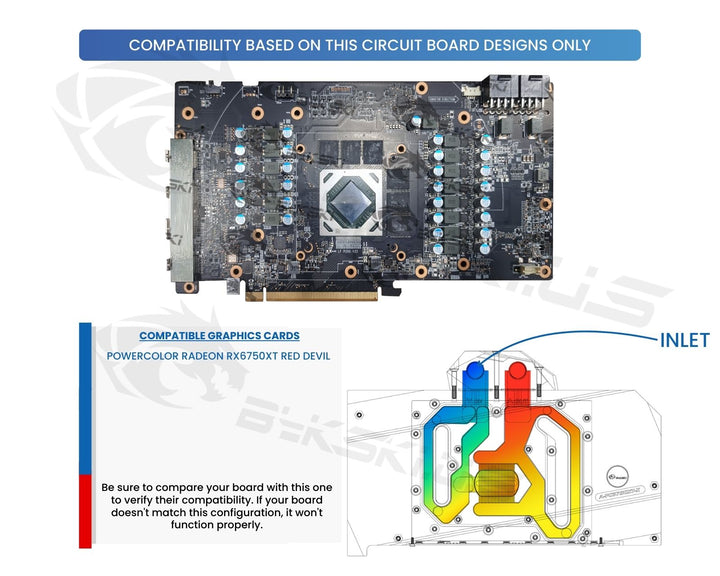 Bykski Full Coverage GPU Water Block and Backplate for PowerColor RX 6750 XT Red Devil (A-PC6750XT-X)