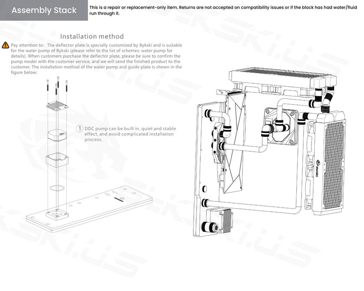 Bykski Distro Plate For ASUS ROG Z11 - PMMA w/ 5v Addressable RGB (5v A-RGB LED) (RGV-AS-Z11-P-K) - DDC Pump With Armor