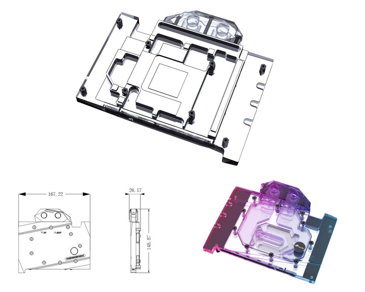 Bykski Full Coverage GPU Water Block and Backplate For INNO3D GeForce RTX 4070 Super Twin X2 (N-ICH4070STWIN-X)