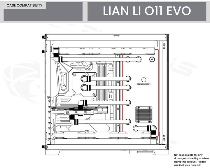 USED:Bykski Distro Plate for Lian Li O11 Dynamic EVO - PMMA w/ 5v Addressable RGB (RBW) (RGV-LAN-O11-EVO-P) - No Pump