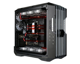 Bykski Distro Plate For Cooler Master HAF 700 EVO - PMMA w/ 5v Addressable RGB (RBW) (RGV-CM-H700EVO-P-K) - DDC Pump With Armor