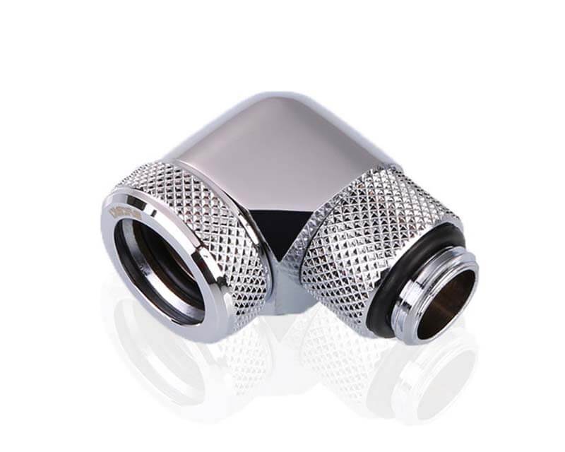 Bykski G/14 Rigid 14mm OD 90 Degree Rotary Fitting Adapter - Silver (B-HTJ-L14-RD90)