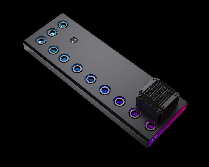 Bykski 360 Universal Distro Plate Enhanced Protection with Full Armor PMMA w/ 5v Addressable RGB (RBW) - (RGV-DDC-X-TK360-K) - DDC Pump With Armor