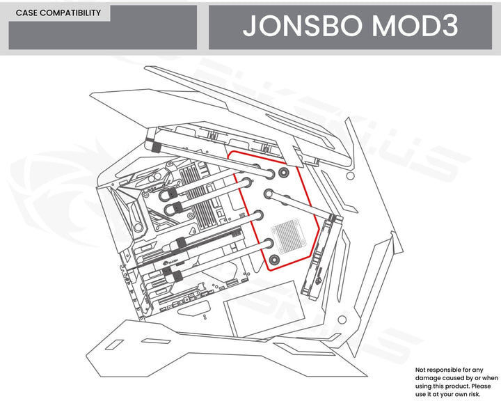 Bykski Distro Plate For JONSBO MOD3 - PMMA w/ 5v Addressable RGB(RBW) (RGV-JSB-MOD3-P-V3-K) - DDC Pump With Armor