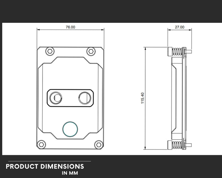 Bykski Durable 4x80mm 2U Server AIO Liquid CPU Cooler For DUAL AMD EPYC (Socket SP3) (LGA 4094) - Continuous Usage