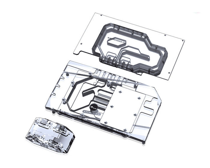Bykski Full Coverage GPU Water Block w/ Integrated Active Backplate for Palit GeForce RTX 3090/3080Ti GameRock/OC (SELECT MODELS ONLY) (N-PT3090GR-TC)