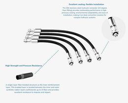 Bykski Durable, Pressure-Resistant Flexible Tubing with G1/4in Connectors – Available in five pre-cut lengths (B-FRD-SRPK801-4-X) - 200mm