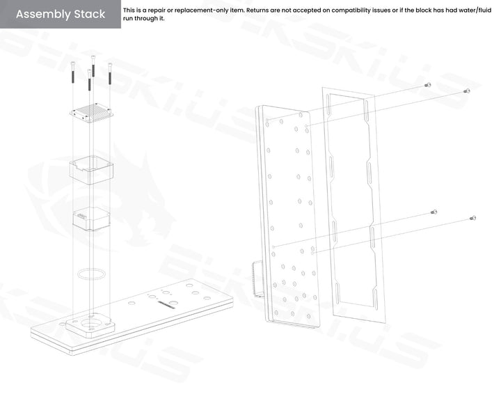 Bykski Distro Plate For PHANTEKS NV7 - PMMA w/ 5v Addressable RGB(RBW) (RGV-PHA-NV7-P-K) - DDC Pump With Armor