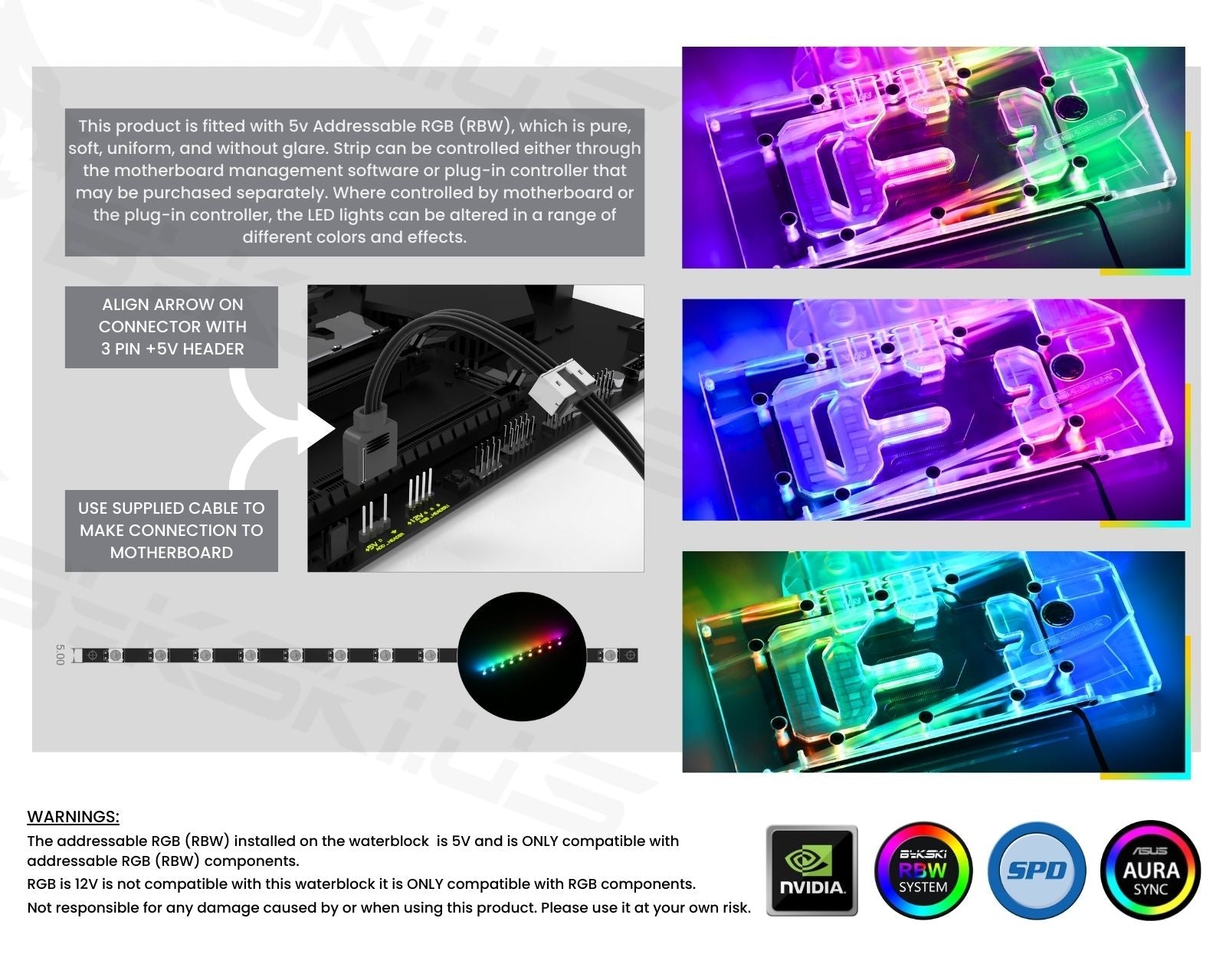 Bykski Full Coverage GPU Water Block and Backplate For ZOTAC