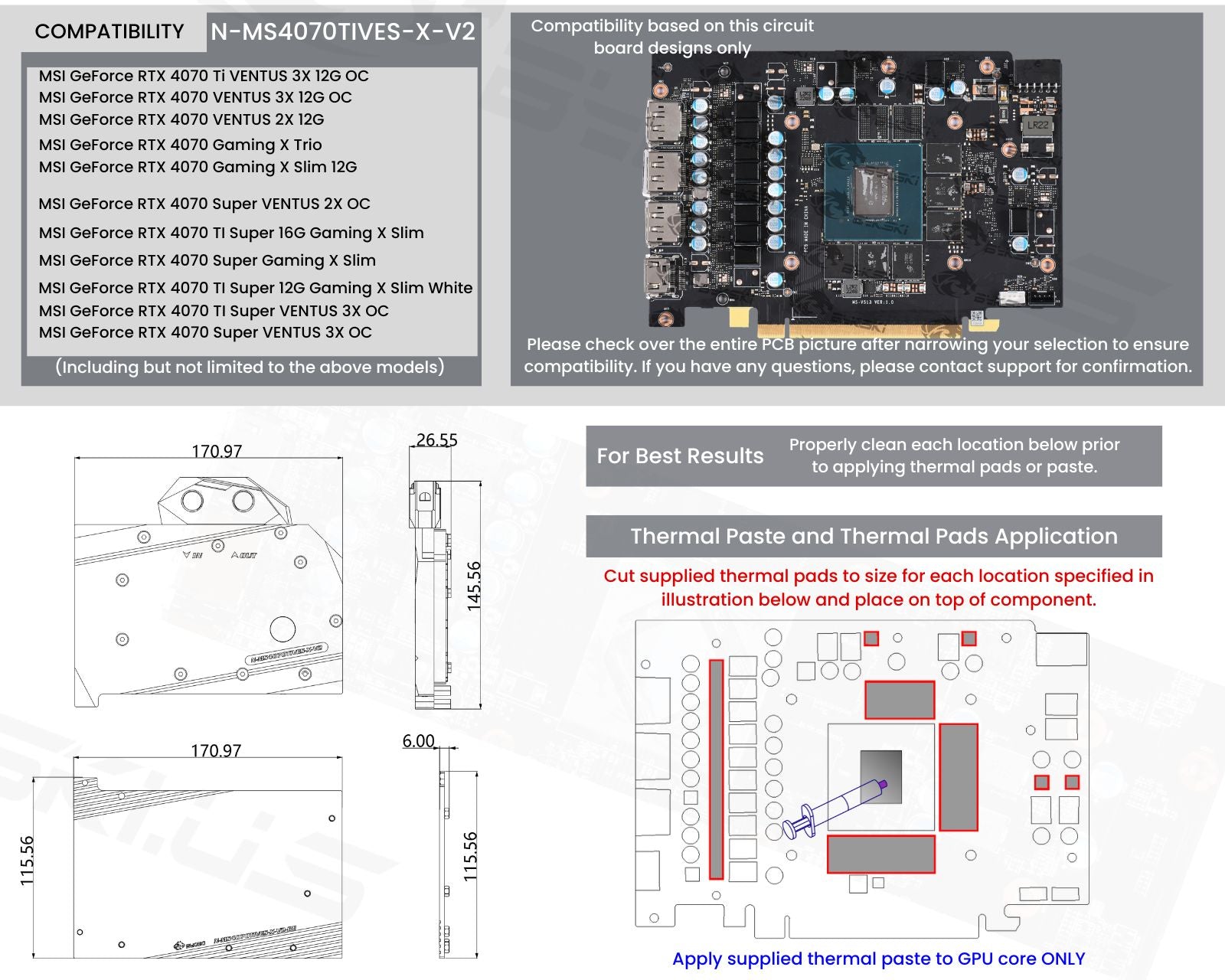 Bykski Full Coverage GPU Water Block and Backplate For MSI GeForce