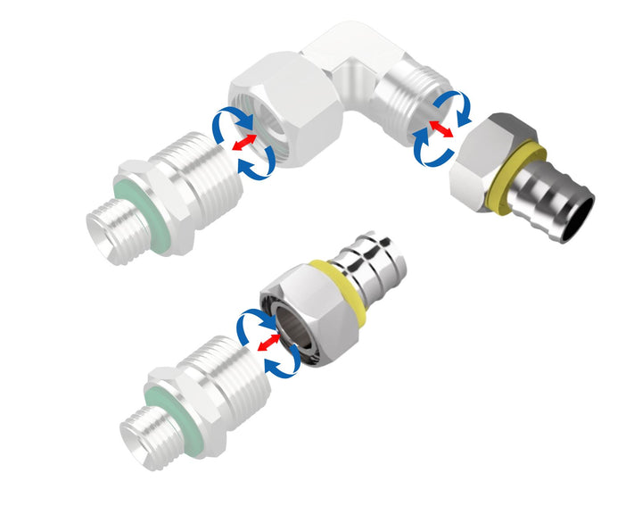 Bykski Stainless Steel Durable Server P-Lok DIY Fitting - 14mm Threaded to Barbed for 6mm (1/4in) Tubing (CC-TJ-SR-8-4)