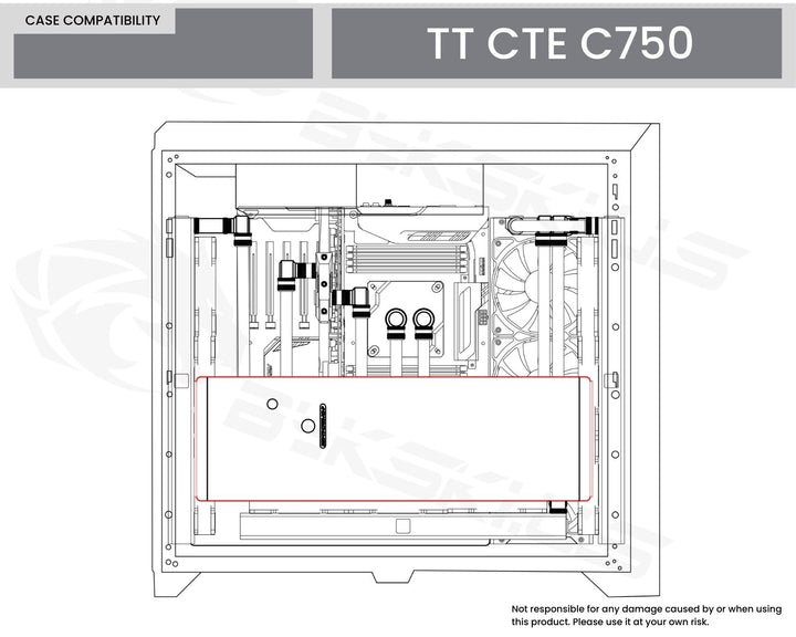 Bykski Dual Distro Plate For Thermaltake CTE C750 PMMA w/ 5v Addressable RGB(RBW) (RGV-TT-C750-A1-P-K) - DDC Pump With Armor