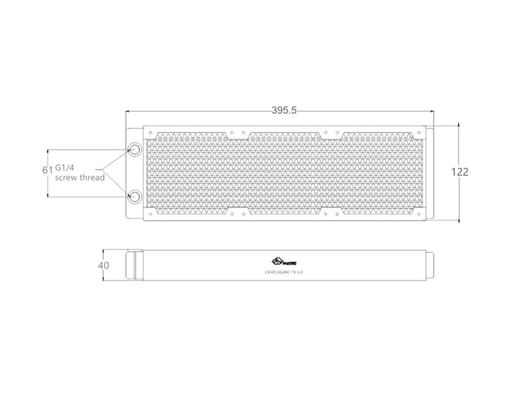 Bykski 360mm x 40mm RC Series Radiator, 120mm x 3, Triple Fan (CR-RD360RC-TK-V2)