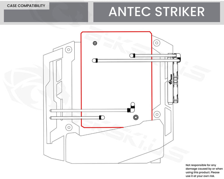Bykski Distro Plate For Antec Striker - PMMA w/ 5v Addressable RGB (RBW) (RGV-Antec-Striker-P-K) - DDC Pump With Armor