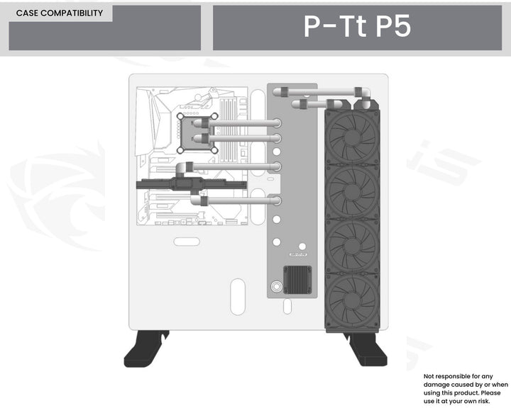 Bykski Distro Plate For Thermaltake P-Tt P5 PMMA w/ 5v Addressable RGB(RBW) (RGV-TT-P5-P-K) - DDC Pump With Armor