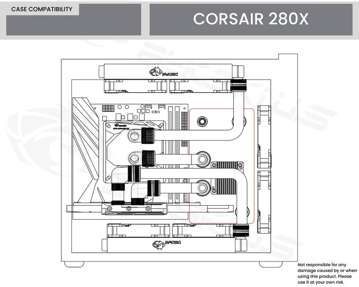 Bykski Distro Plate For CORSAIR 280X - PMMA w/ 5v Addressable RGB(RBW) (RGV-COS-280X-P-K) - DDC Pump With Armor