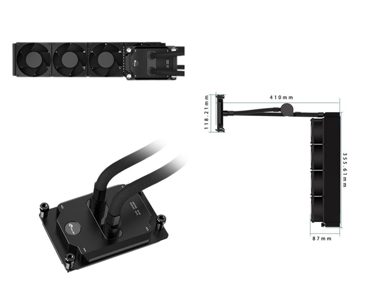 Bykski Durable 4x80mm 2U Server AIO Liquid CPU Cooler For AMD EPYC (Socket SP3) (LGA 4094) - Continuous Usage