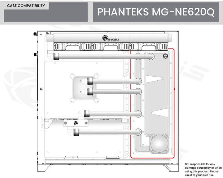 Bykski Distro Plate For PHANTEKS MG-NE620Q - PMMA w/ 5v Addressable RGB(RBW) (RGV-PHA-MG620Q-P-K) - DDC Pump With Armor