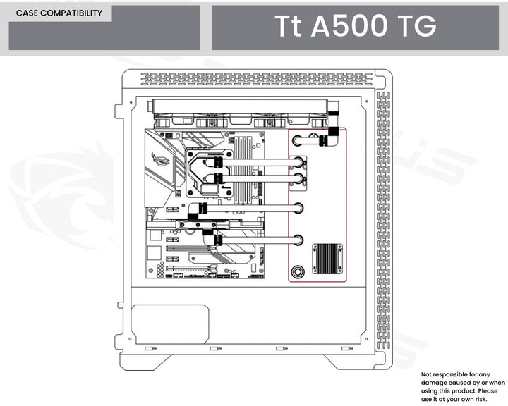 Bykski Distro Plate For Thermaltake A500 TG - PMMA w/ 5v Addressable RGB (RBW) (RGV-TT-A500-TG-P-K) - DDC Pump With Armor