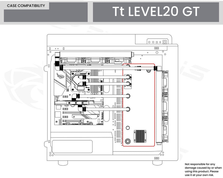Bykski Distro Plate For Thermaltake LEVEL20 GT - PMMA w/ 5v Addressable RGB(RBW) (RGV-TT-LEVEL20GT-P-K) - DDC Pump With Armor