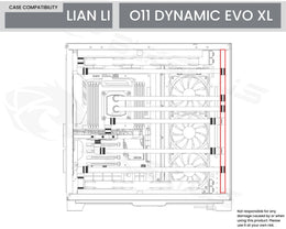 Bykski Distro Plate For LIAN LI O11 DYNAMIC EVO XL (Front Mount) - PMMA w/ 5v Addressable RGB(RBW) (RGV-LAN-O11EVOXL-LI-P) - DDC Pump With Armor
