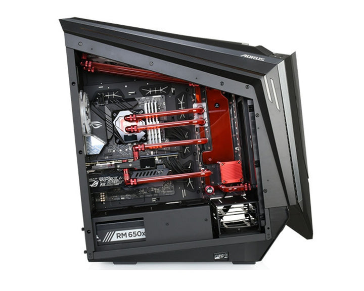 Bykski Distro Plate For GIGABYTE AORUS AC700G - PMMA w/ 5v Addressable RGB(RBW) (RGV-GV-AC700G-P) - DDC Pump With Armor