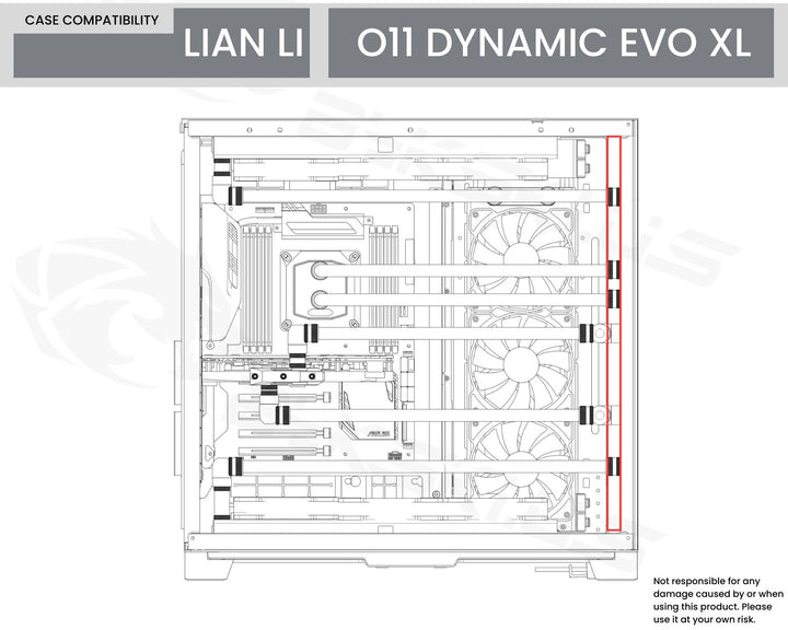 Bykski Distro Plate For LIAN LI O11 DYNAMIC EVO XL (Front Mount) - PMMA w/ 5v Addressable RGB(RBW) (RGV-LAN-O11EVOXL-LI-P) - No Pump