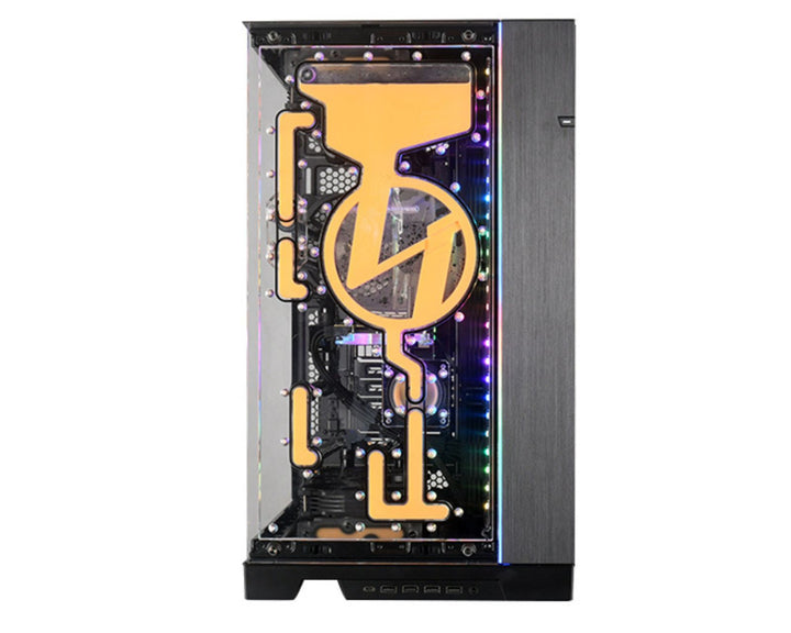 Bykski Distro Plate For LIAN LI O11 DYNAMIC EVO XL (Front Mount) - PMMA w/ 5v Addressable RGB(RBW) (RGV-LAN-O11EVOXL-LI-P) - DDC Pump With LCD