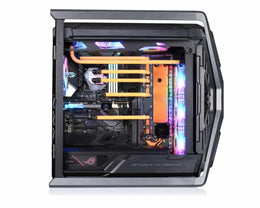 Bykski Distro Plate For ASUS ROG Hyperion GR701 PMMA w/ 5v Addressable RGB(RBW) (RGV-AS-GR701-P-K) - DDC Pump With Armor