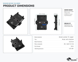 Bykski CPU-SP5-SR Durable Metal CPU Water Cooling Block for AMD EPYC (Socket SP5 / LGA 6096)