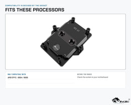 Bykski CPU-SP5-SR Durable Metal CPU Water Cooling Block for AMD EPYC (Socket SP5 / LGA 6096)